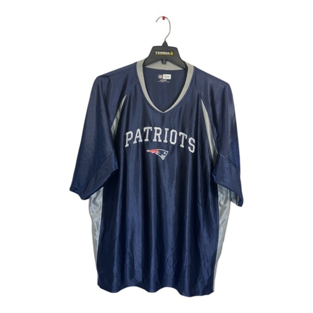 NFL Team Apparel T-Shirt Size 2XL New England Patriots Blue Short Sleeve Satin